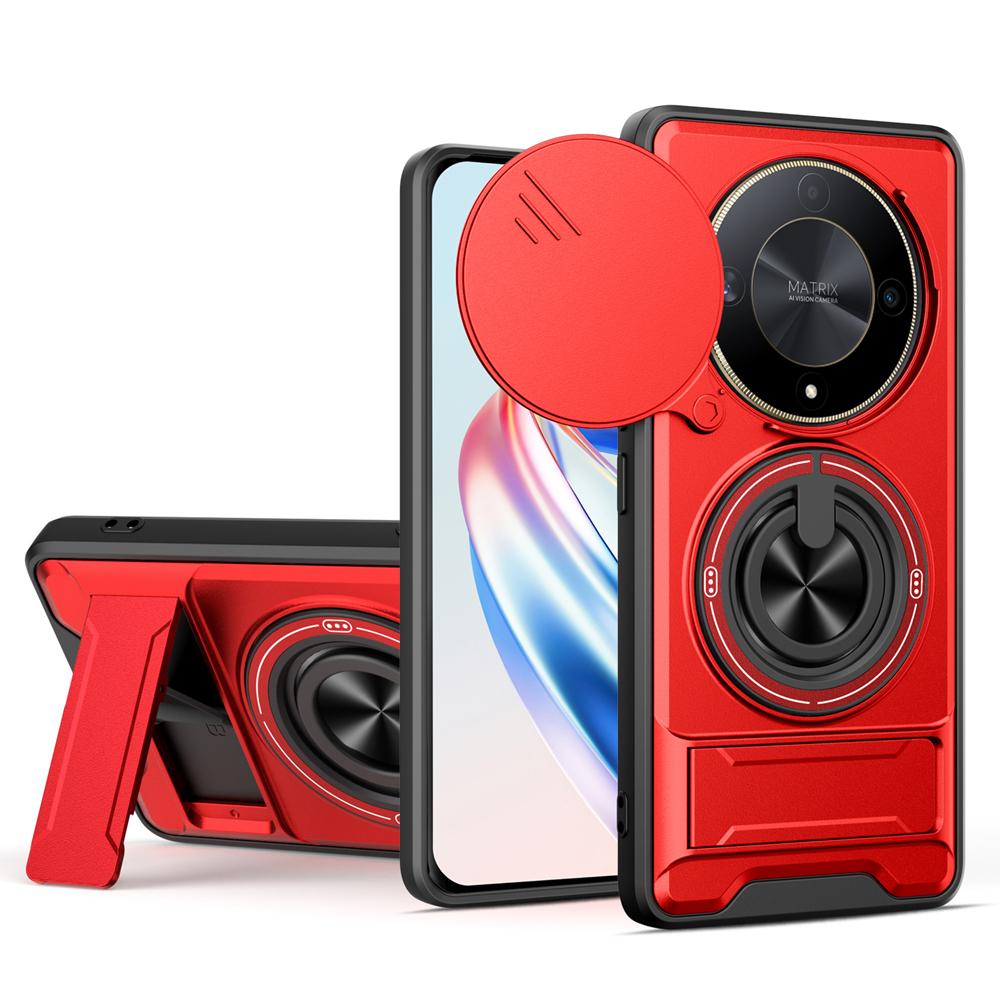 KEYSION Magnetic Phone Case for Honor X9b 5G X9A Slide Camera Protection Upright Kickstand Shockproof Cover for Magic 5 6 Lite