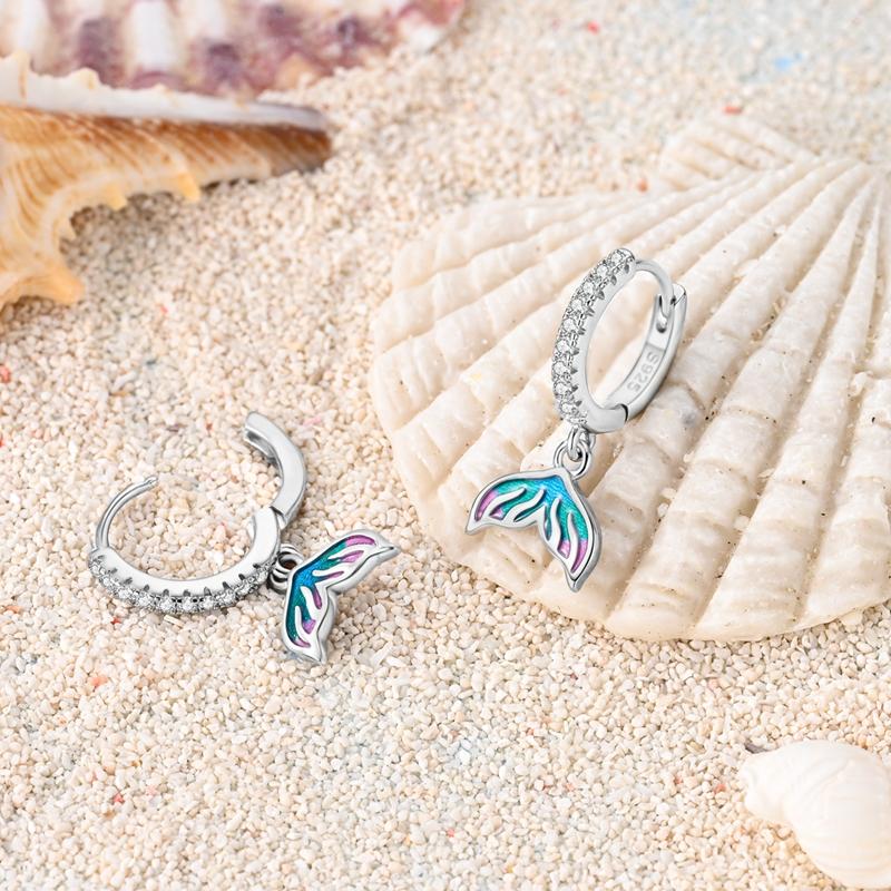 925 Silver Ocean Theme Earrings Dolphin Sea Star Shell Turtle Original Design Fashion Jewelry for Women