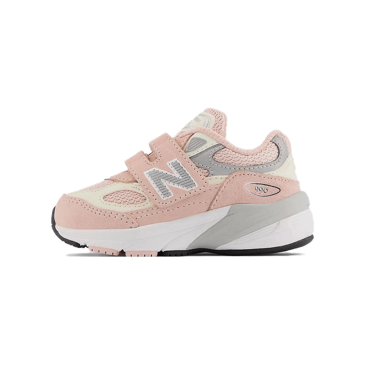 

New Balance NB 990 V6 Hook And Loop Slip-Resistant Cushioning Low-Top Toddler Shoes Pink White Infant And Toddler 27.5