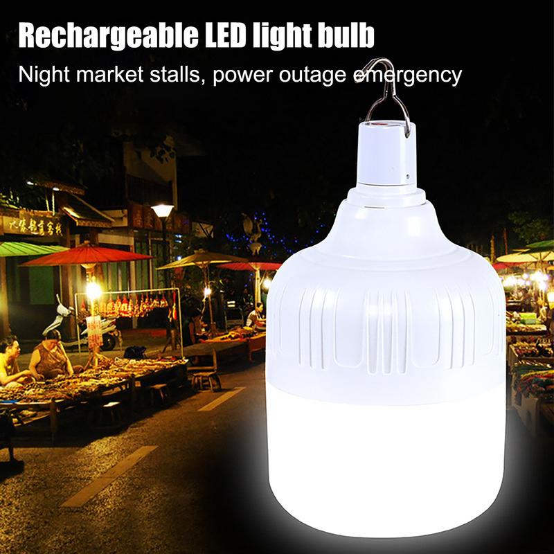 Portable USB Rechargeable LED Camping Lights Outdoor Emergency Bulb 3 Lighting Modes Waterproof Shell Light Bulb 170/220W