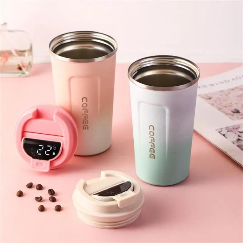Copo de aço inoxidável para café, caneca térmica de viagem inteligente, display de temperatura, copo de água isolado para carro, frascos de vácuo portáteis