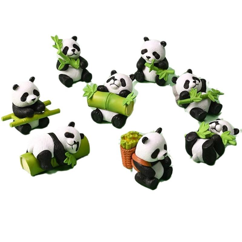 Auto Ornament Niedliche Kleine Panda Figur Auto Mittelkonsolenbildschirm Armaturenbrett Dekoration Mikro Landschaft DIY Zubehör