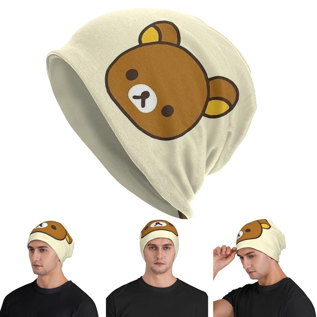 Rilakkuma Relax Bear Big Face Men Women Adult Beanies Caps Knitting Bonnet Hat Warm Fashion Autumn Winter Outdoor Skullies Hats