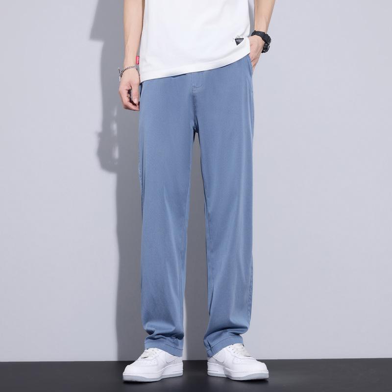 Summer Thin Men's Soft Lyocell Casual Pants Breathable Fashion Solid Color Simple Male Trousers Brand Clothing