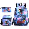 Large Capacity Schoolbag with Shoulder Strap; Student Three-piece Pencil Case Set