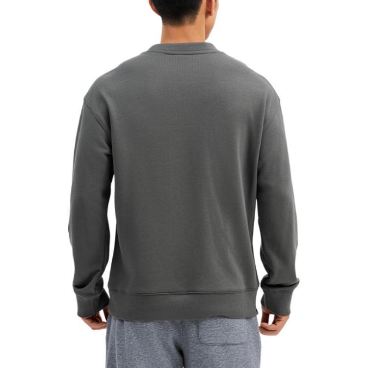 Decathlon DOMYOS CREW NECK SWEATER 500 Warm Solid Sports Sweater Men's Khaki Grey