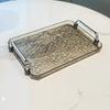 Water Ripple Luxurious Storage Tray Household Decorative Rectangular Service Tray Transparent with Handle Tea Cup Tray Bathroom