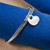 Charm 925 sterling silver shiny heart-shaped bracelet for women's fashion parties, wedding jewelry accessories