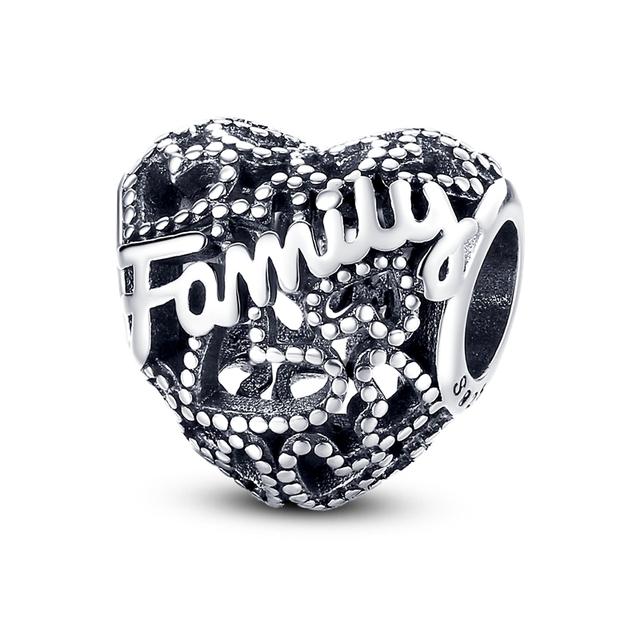 Charms Pendenti in Argento 925 Adatti per Braccialetti Fai da Te Terra Cuore Albero Stella Famiglia Fatima per Collane Pendenti