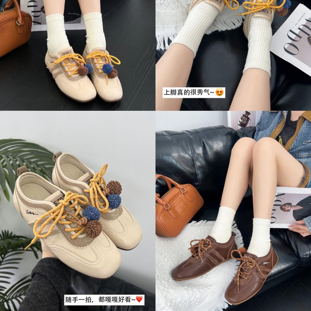 Cowhide Version~ Retro Inner Height Increase 4cm German Training Shoes Women's 2025 Autumn New Early Autumn New Casual Sports Forrest Gump Shoes