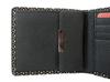 [Inden-ya] Inden Bifold Wallet 2003 Bill Compartment C Black Deerskin with White Lacquer Gourd Pattern