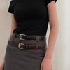 New Fashion Versatile Thin Belt Decorative Suit Waist Jeans Belt Skirt Black With T7L0