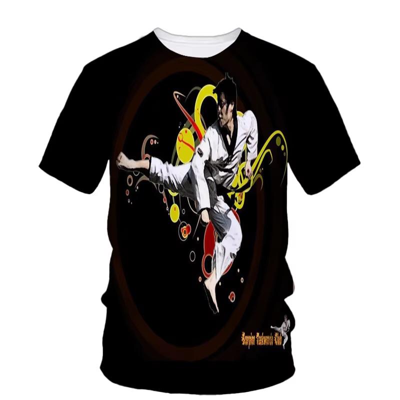 T Shirt for Man 3D Taekwondo Karate Boxing Printing T Shirt Martial Art Wushu Graphic Tee Kid Cool Hip Hop Clothing Tops Tees