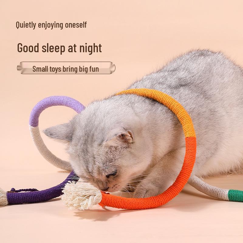 Catnip Chew Rope & Teasing Stick: Self-Entertainment & Teeth Grinding Toy for Cats