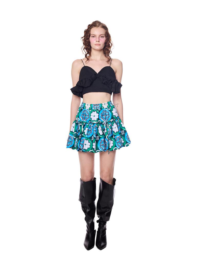 Greedius Signature Floral Frill Skirt