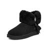 UGG Cinched Fur Mini Snow Boots Black Women's 1106909-BLK