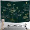 Lotus Ink Background Painting Tapestry Wall Hanging Koi Bohemian Minimalist Aesthetic Home Decoration
