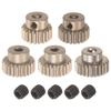 Uxcell 48P Pinion Gear Set, 3.175mm (18") Shaft, 20T, 21T, 22T, 23T, 24T, Aluminum Alloy Motor Gear for 110 RC Car (Set of 5)