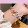 Light Luxury Zircon Artificial Pearl Flower Heart Pendant Bracelet For Women Gift