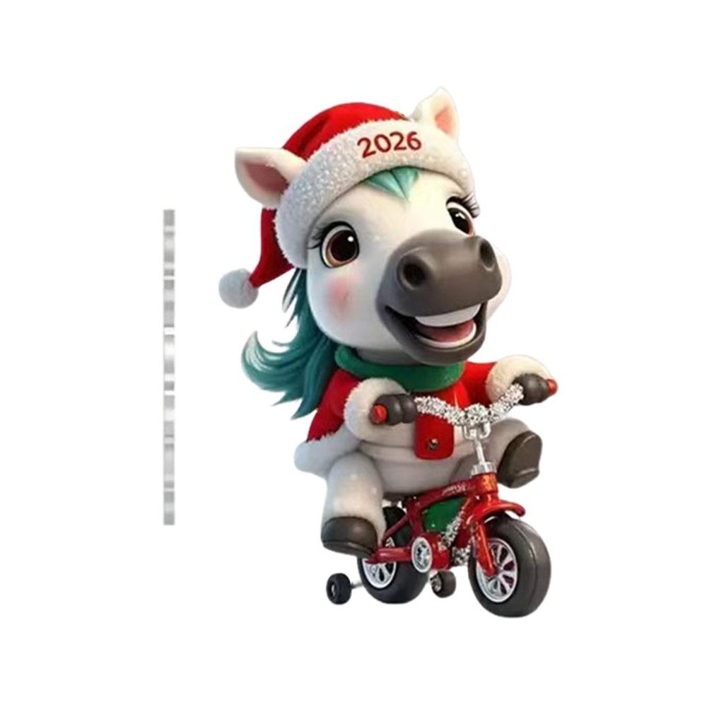 2D Flat Horse Pendant Ballerina Xmas Tree Hanging Ornament Car Rearview Mirror Pendant  Bag Charms