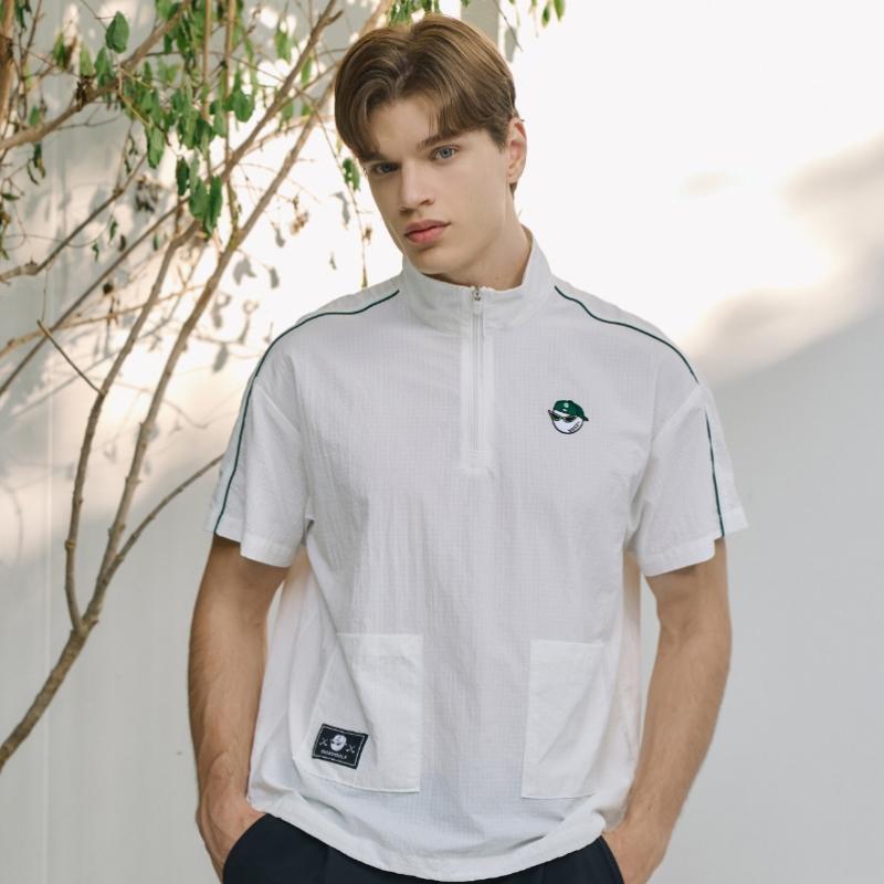 Goxo Pocket Short Sleeve Anorak White Lets Get Buddy