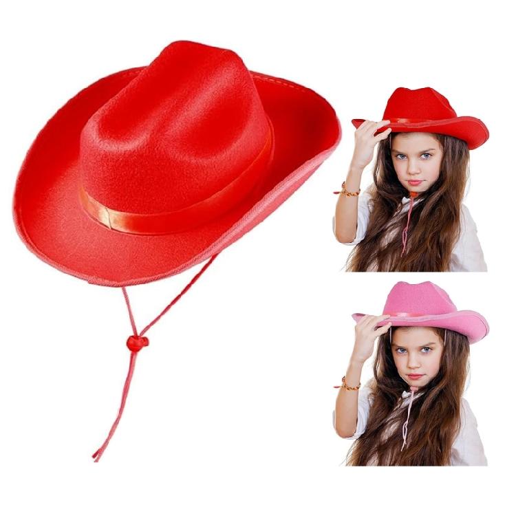 Western Cowgirl Hat for Girl Kids Theme Party Cowgirl Hat Sun Protective Hat
