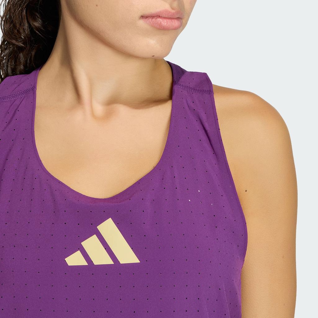 Adidas Adizero Road To Records Side Split Sports Slim Fit Round Neck Running Vest Women tops KA6122