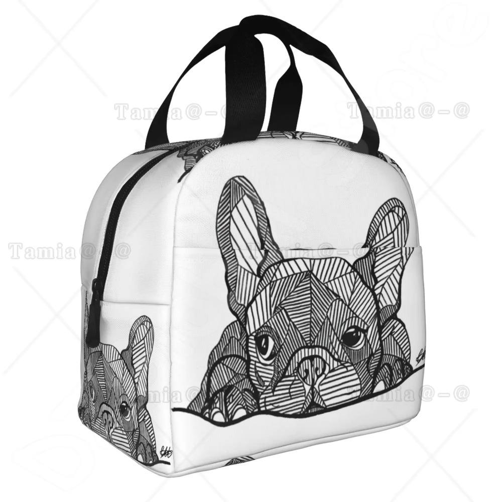 French Bulldogs Dog Insulated Lunch Bag for Women Men and Kids Large and Reusable Handle Freezable Work School Travel Tote Bags