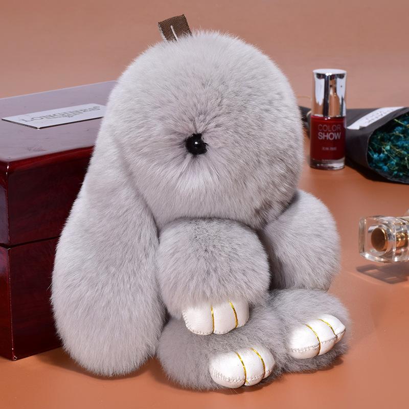 14cm Niedlicher Plüschhase Schlüsselanhänger Damen Pelz Bommel Engel Hase Schlüsselring Hase Pompom Plüschtiere Spielzeug Mädchen Tasche Autoschlüssel Anhänger