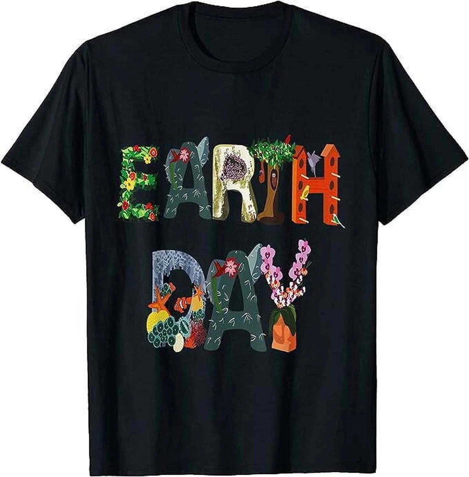 New Hot Earth Day April 22 T-Shirt Eco Casual Unisex Graphic Tee S