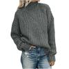 Womens Fashion Solid Long Sleeve Sweater Loose Turtleneck knitting Sweater