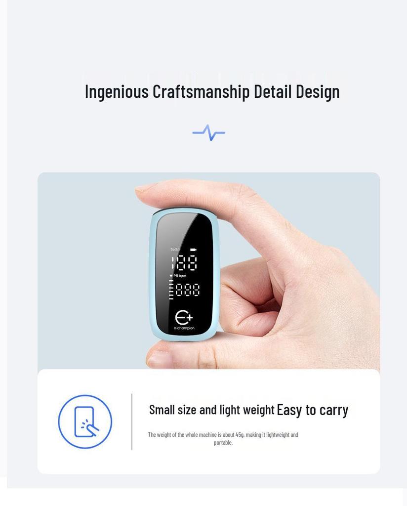 Rechargeable Fingertip Pulse Oximeter: Heart Rate & Blood Oxygen Monitor for Home Use