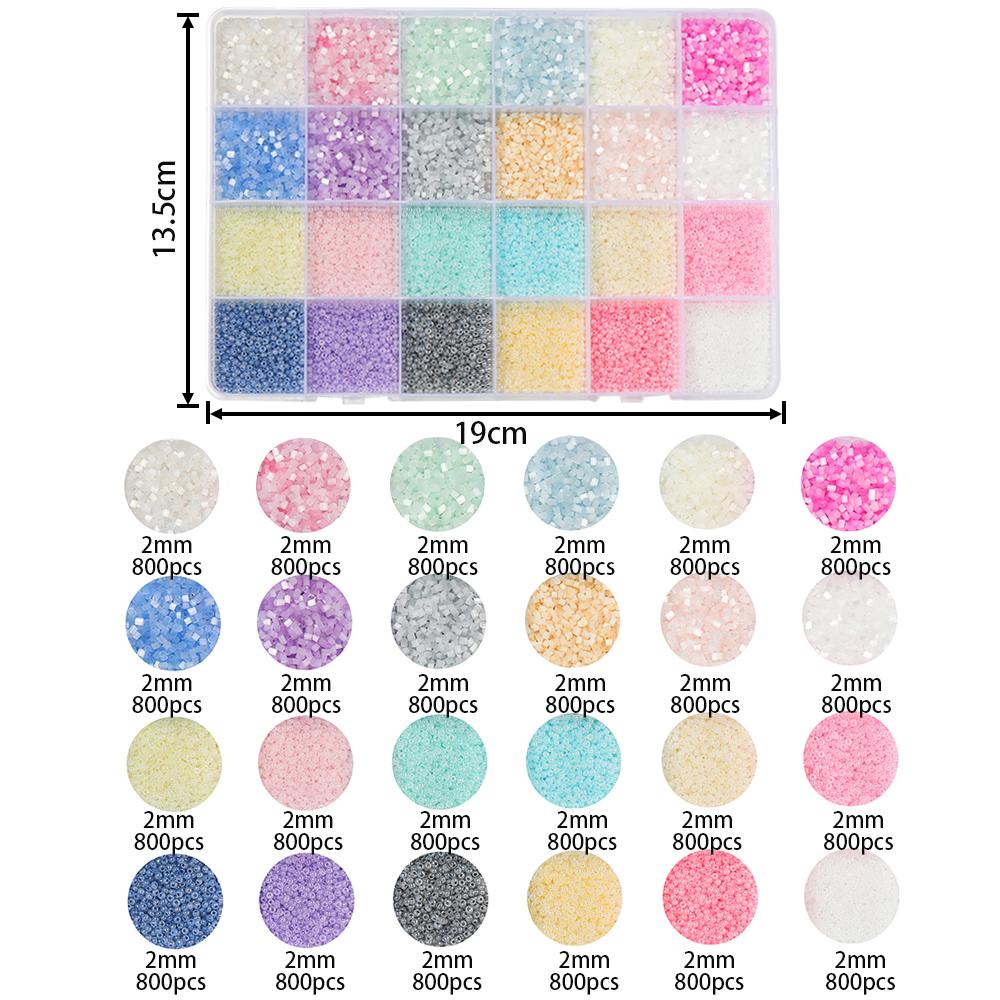 

19200pcs/Box 2mm Round Glass Seed Beads Tube Glass Seed Spacer Bead for DIY Necklace Earrrings Jewelry Making Accessories Kits
