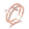 Anelli sottili incrociati di personalità per donna Moda coreana Cristallo Micro Pave Zirconia Cubica Anello per pollice Gioielli Accessori da sposa Regalo R715