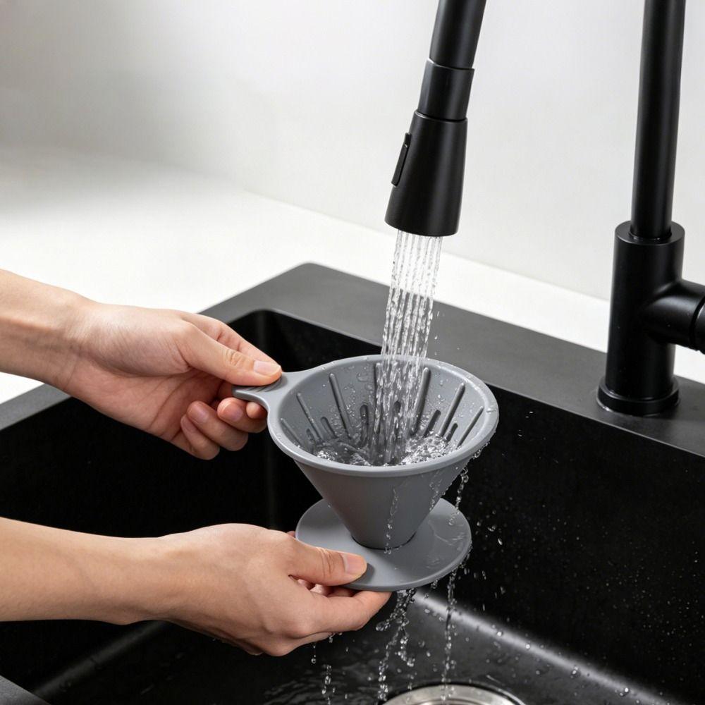 Cone-shaped Coffee Filter Basket Reusable Dripping Coffee Device  Home Coffee Brewing