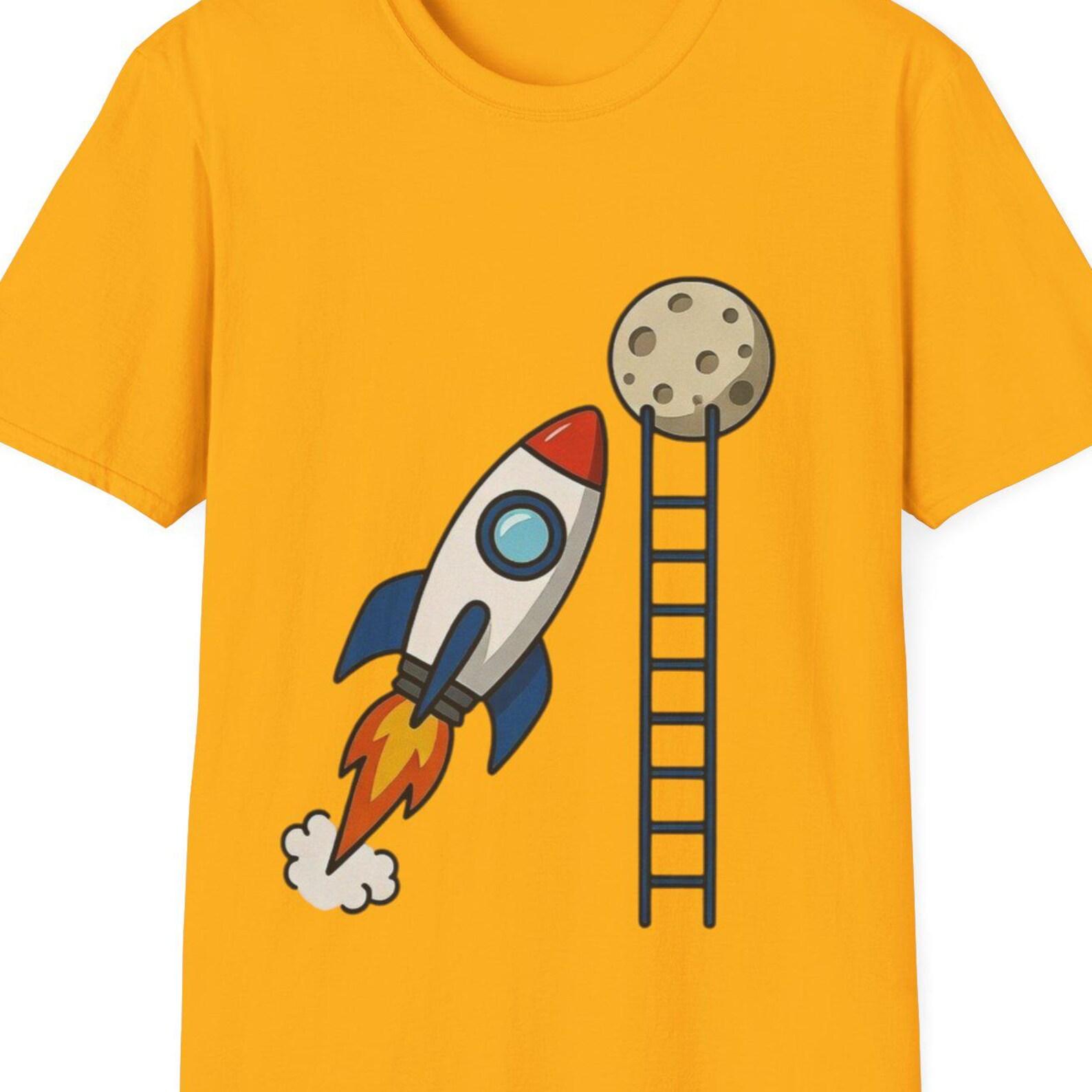 Rocket Launch To The Moon T-Shirt | Space Cartoon Illustration 140