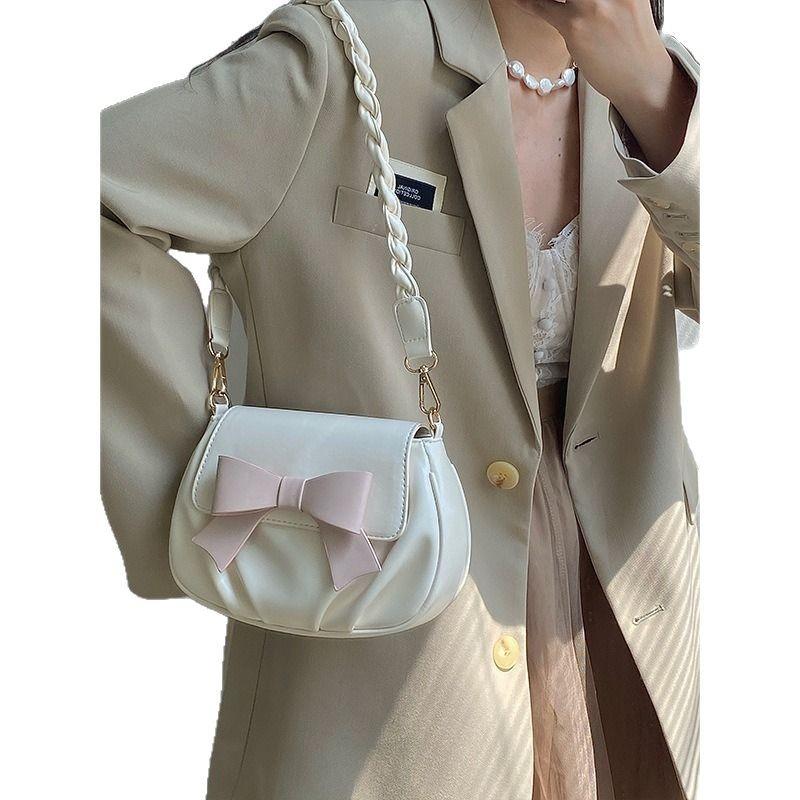 High-end Bag for Women New Trendy Spring Summer Bowknot Cloud Pleated Crossbody Bag Gentle Versatile Shoulder Bag