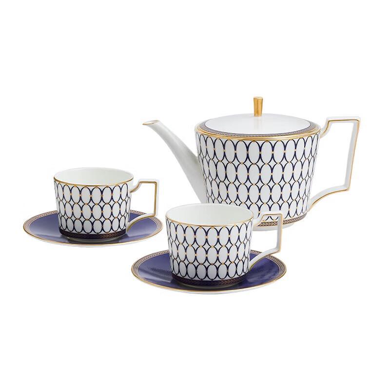 

Wedgwood Gold Dust Midnight Blue Bone China Coffee Set