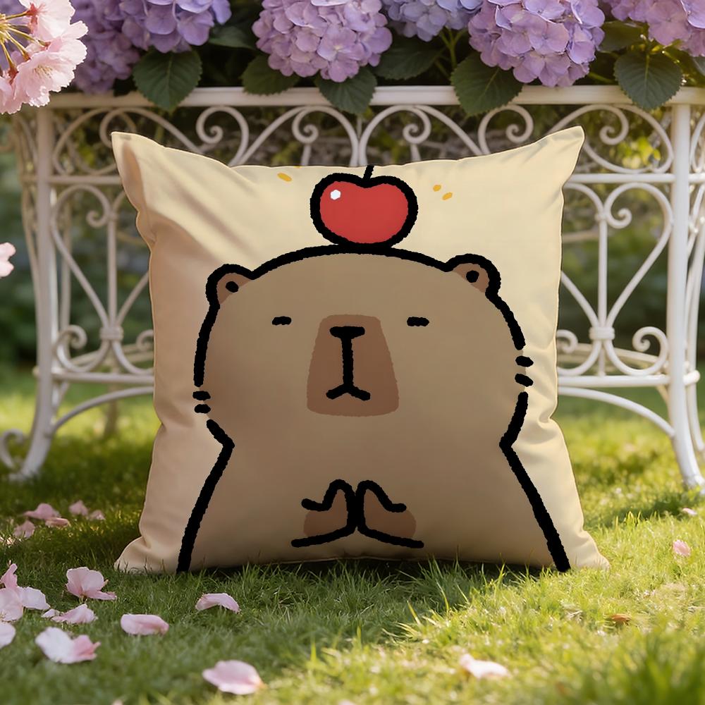 Cute C-Capybara Cushion Cover Home & Car Dual-Scene Pillow Cover: Reversible for Premium Comfort