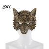 Wolf Costume Mask 3D Head Mask, High Elastic Lightweight Comfortable Werewolf Realistic with Adjustable Strap for Halloween Cosplay Party Photo Props