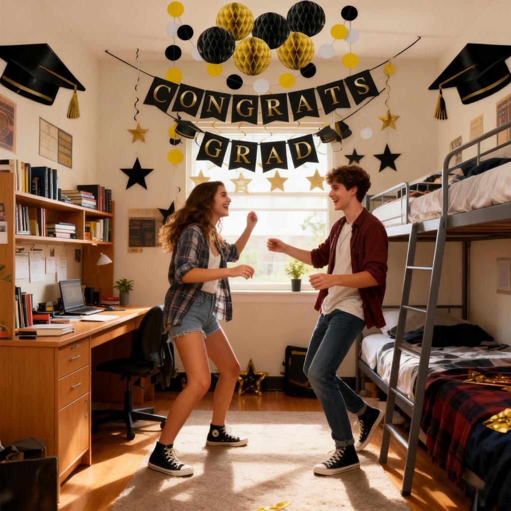 2026 Graduation Banner Graduation Theme Sign Ornament Paper Stars Balls Happy Graduation Banner For College High School