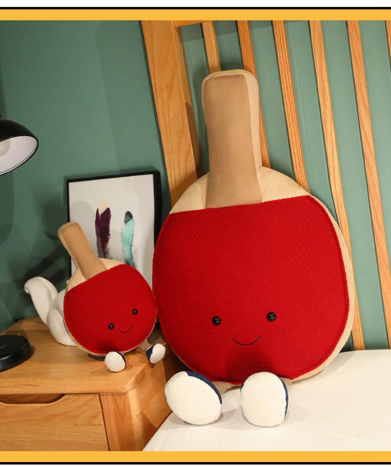 Plush Ping Pong Racket Doll - Children's Stuffed Animal Bedtime Pillow