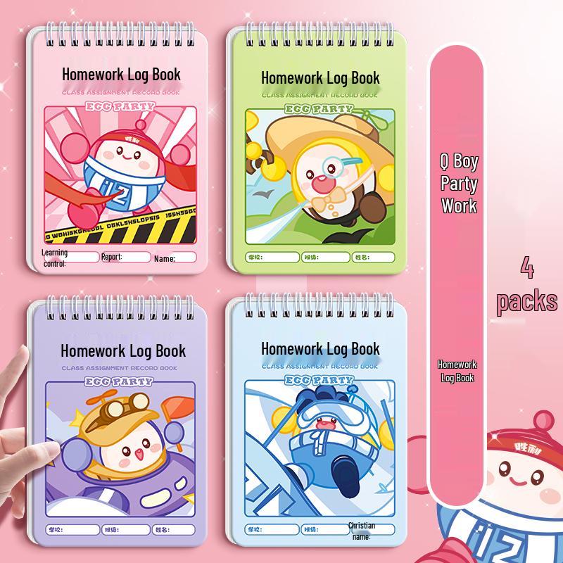 Cartoon Homework Notebook for Elementary Students: Grades 1-3