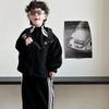 Spring Korean - Style Children's Casual Cartoon - Embroidered Striped Versatile Trendy Sports Sweatshirt Set