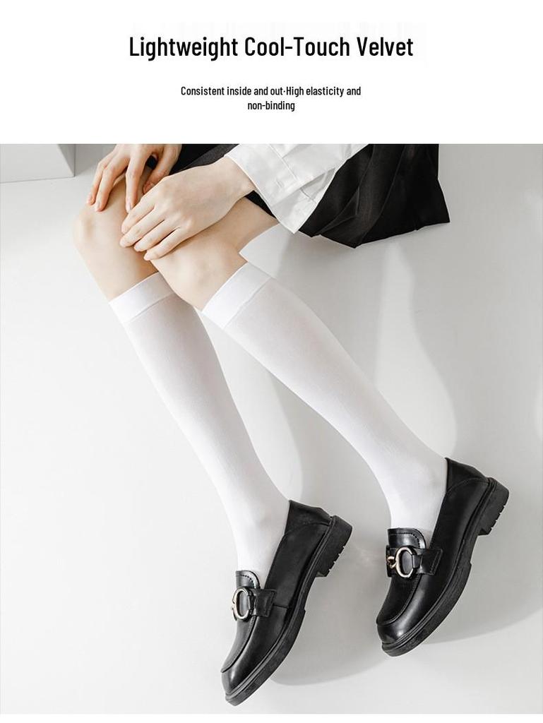 Women's Silicone Over-the-Knee Anti-Slip Thigh-High Socks, Black, Summer Thin