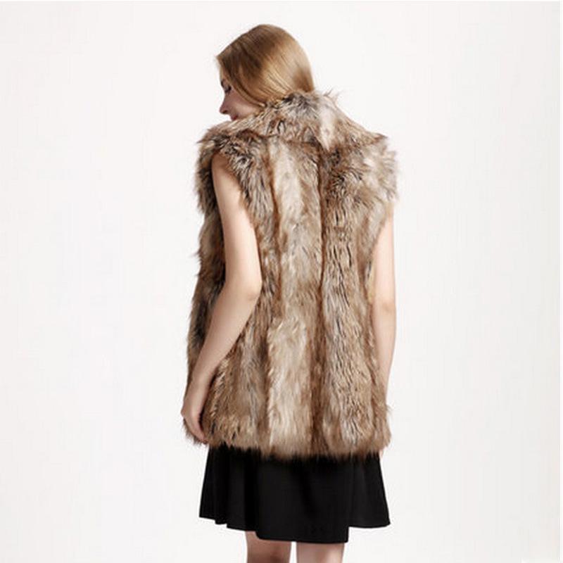 Imitation Raccoon Fur Vest Autumn and Winter Women's Clothing New Medium and Long Vest Fox Jacket