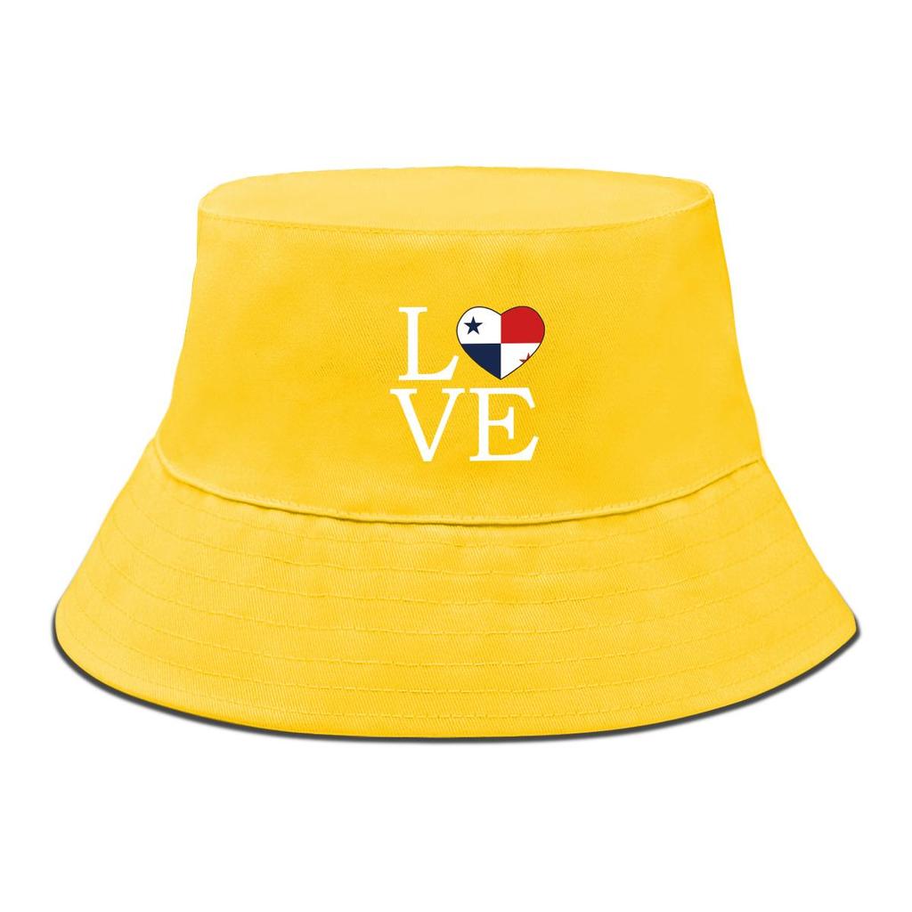 LOVE" Panama Flag Print Bucket Hat , Patriotic Men's Hat Reversible Fashion Beach Fishing Cap