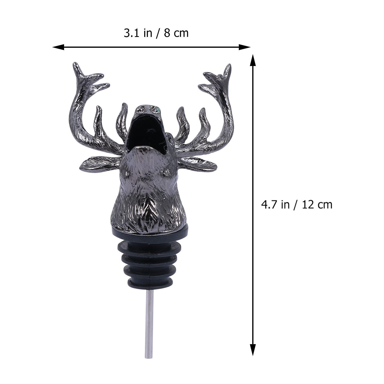 1Pcs Elk Head Wine Pourer Exquisite Design Rustless Spout Bartending Charm Decorative Liquor Pourer Vintage Style Bottle Plug