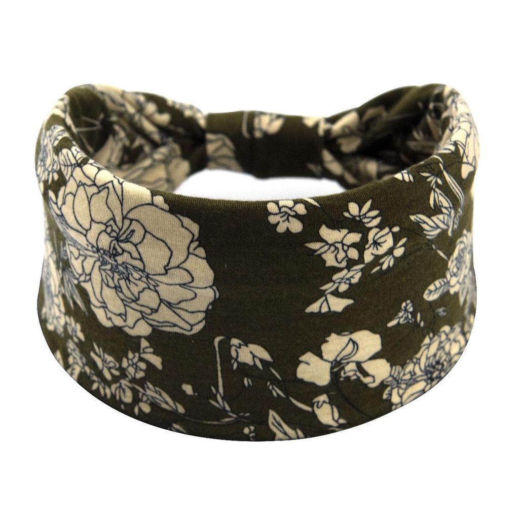 Bohemian Retro Yoga Headband - Wide-Brimmed, Sweat-Absorbent, Elastic Cotton Hair Accessory