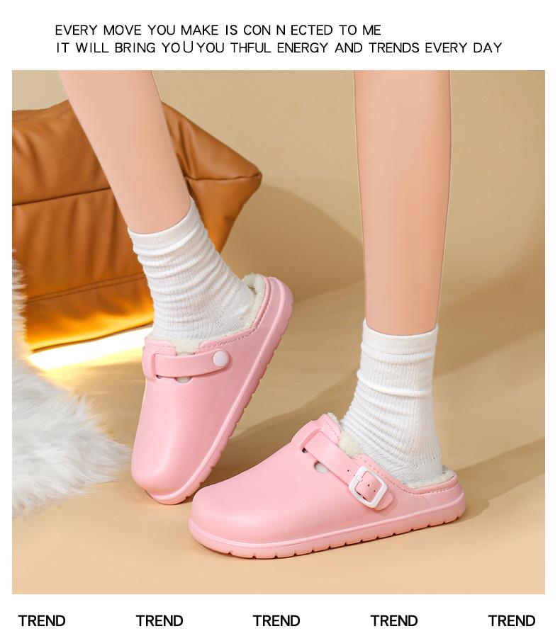 2025 Fleece-lined Non-slip Thick Sole EVA Cotton Slippers for Men and Women